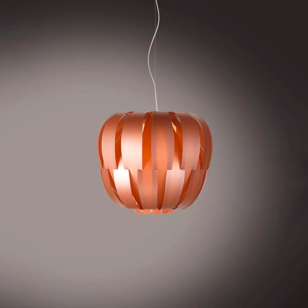 Lampada a sospensione moderna Queen Polilux Linea Zero in rame e metallo cromo, diametro 42 cm, attacco E27 – 2