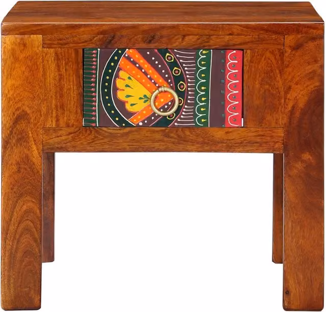 Set di 2 comodini Design Mania in legno massello di acacia marrone L/P/H: 40 x 40 x 36 cm