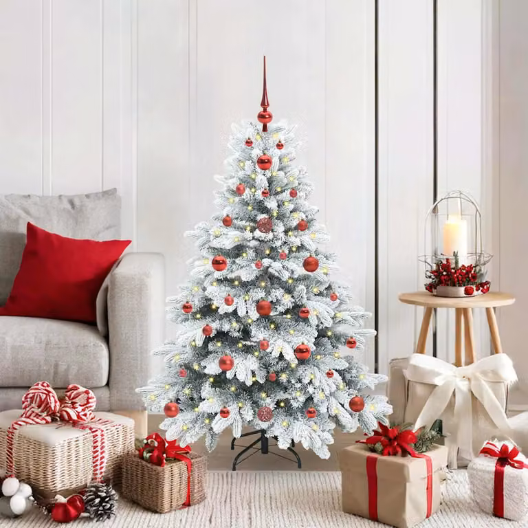 Albero di Natale artificiale a cono vidaXL verde con 150 LED bianco caldo, Altezza: 120 cm
