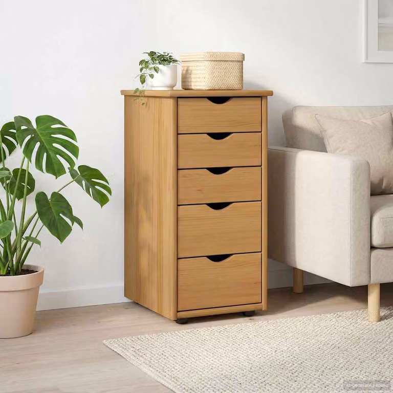 Armadietto vidaXL in legno di pino massello marrone L/P/H: 34 x 39 x 61,5 cm