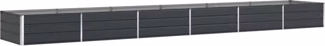 Fioriera moderna in acciaio zincato 195 x 100 x 45 cm per uso esterno estetica durevole in antracite 02_0059251