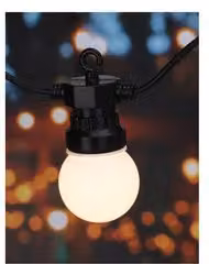 Catena luminosa a LED Koopman con 10 luci a sfera bianco caldo, protezione IP44, lunghezza 950 cm