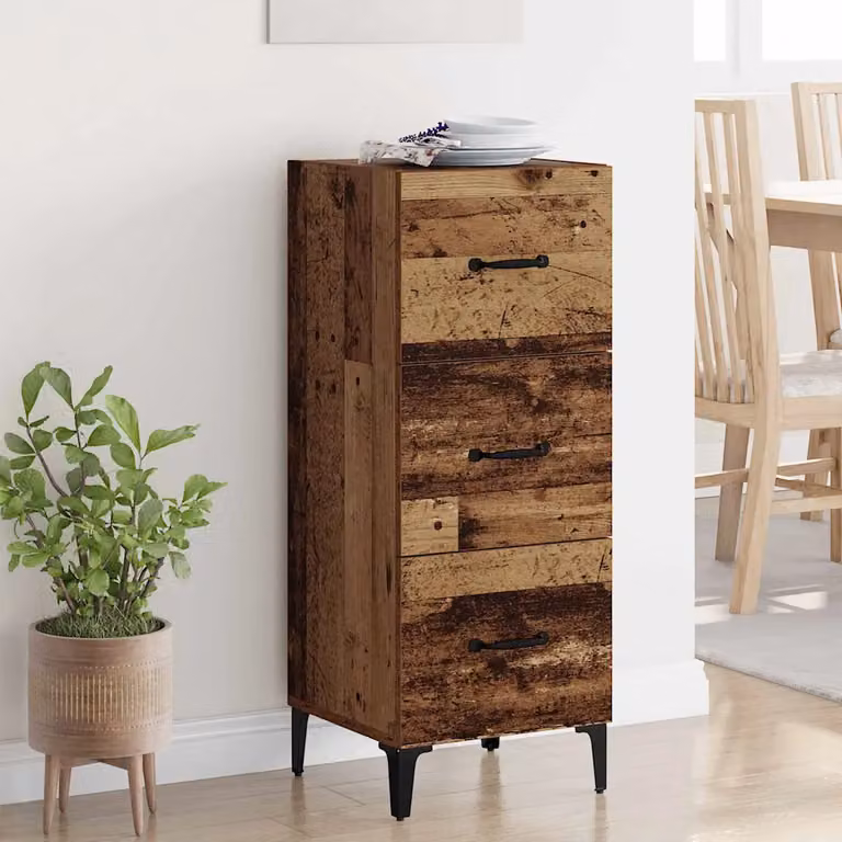 Credenza moderna vidaXL in legno e metallo color marrone L/P/H: 34,5 x 34 x 90 cm