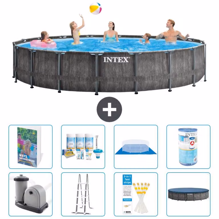 Struttura per piscina a forma di prisma - 549x122 cm - composta da 7 elementi - modello S556