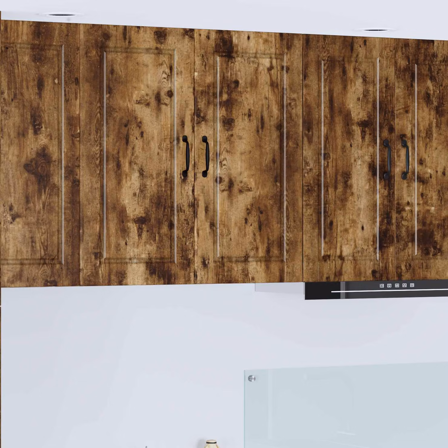 Armadietto a muro moderno vidaXL PORTO in rovere fumé marrone con ante a battente e ripiani interni L: 80 cm, P: 31 cm, H: 80 cm
