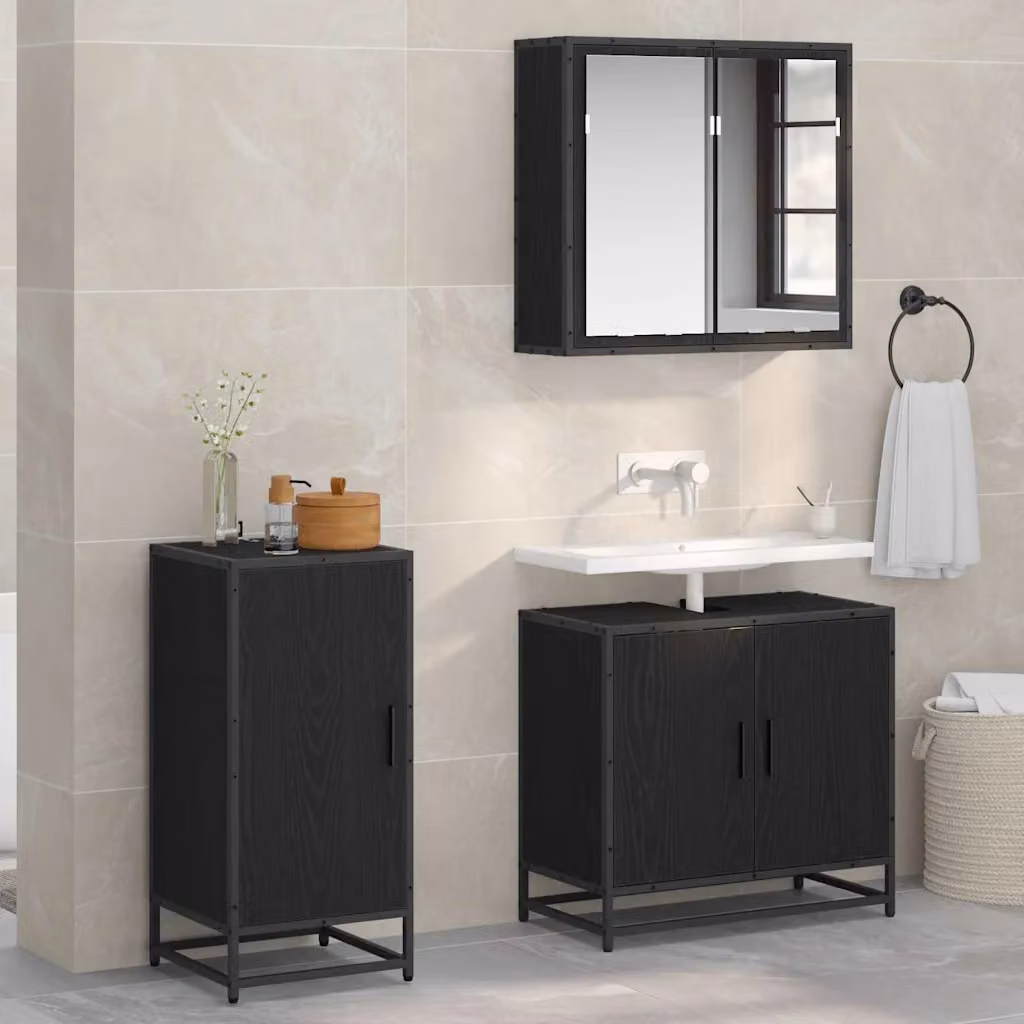 Credenza moderna vidaXL in rovere nero L: 35,5 cm, P: 35 cm, H: 76 cm