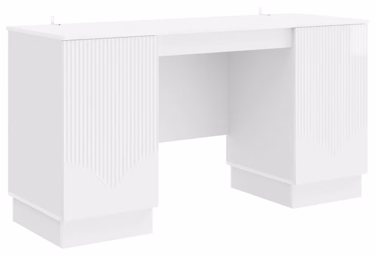 Scrivania Bianco Lucido 142,5 x 50 x 75 cm Legno ingegnerizzato