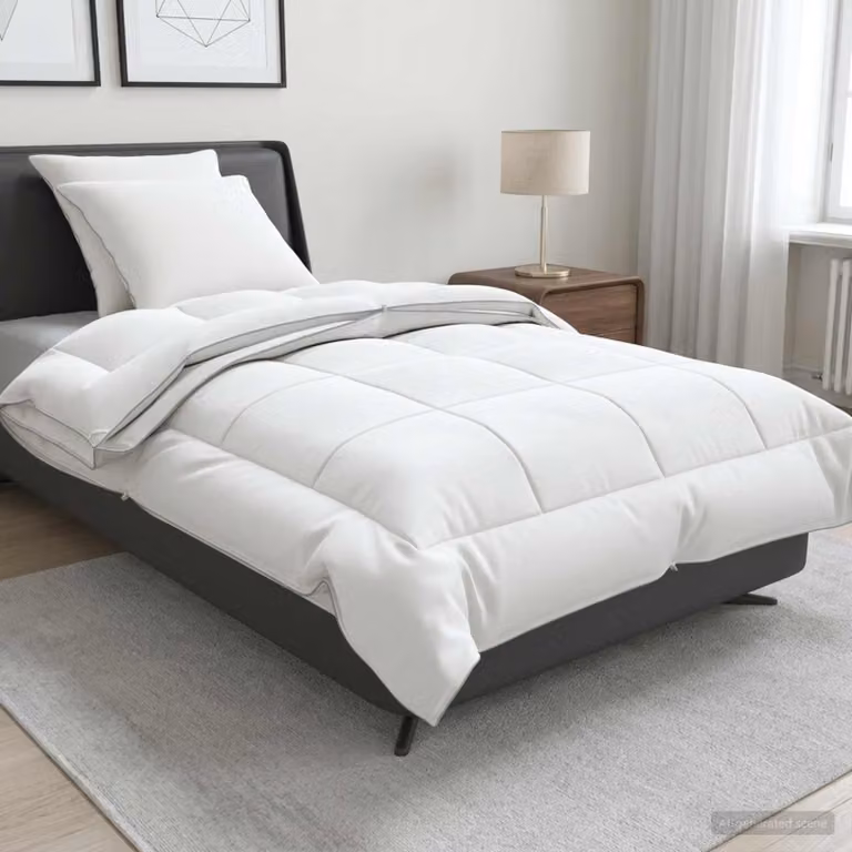 Set di piumone e cuscini 3 pz vidaXL 4 stagioni bianco L 135 cm x P 220 cm