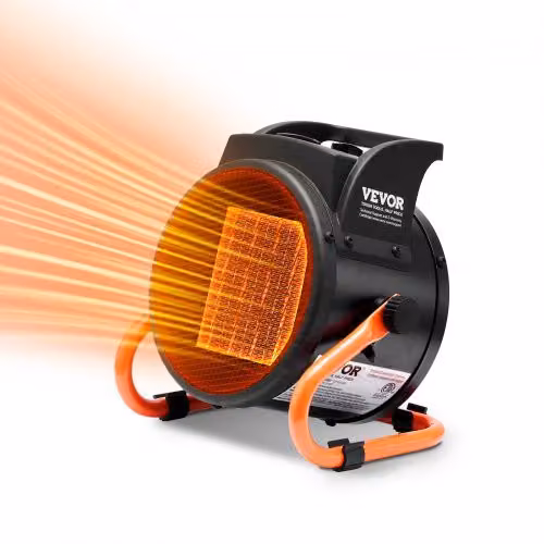 Riscaldatore per Serra Vevor Portatile 2000 W, Ventola Elettrica PTC con Protezione da Surriscaldamento e 3 Velocità, Colore Nero