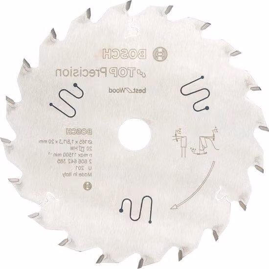 Lama circolare ad alta precisione per legno: 165 x 20 x 18 mm - Lama per la lavorazione del legno di alta qualità