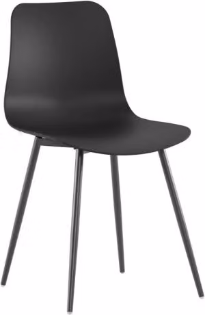 Sedia da interni Cover in polipropilene con struttura in metallo verniciato color nero - Design moderno, ergonomica, 50x58x85 cm