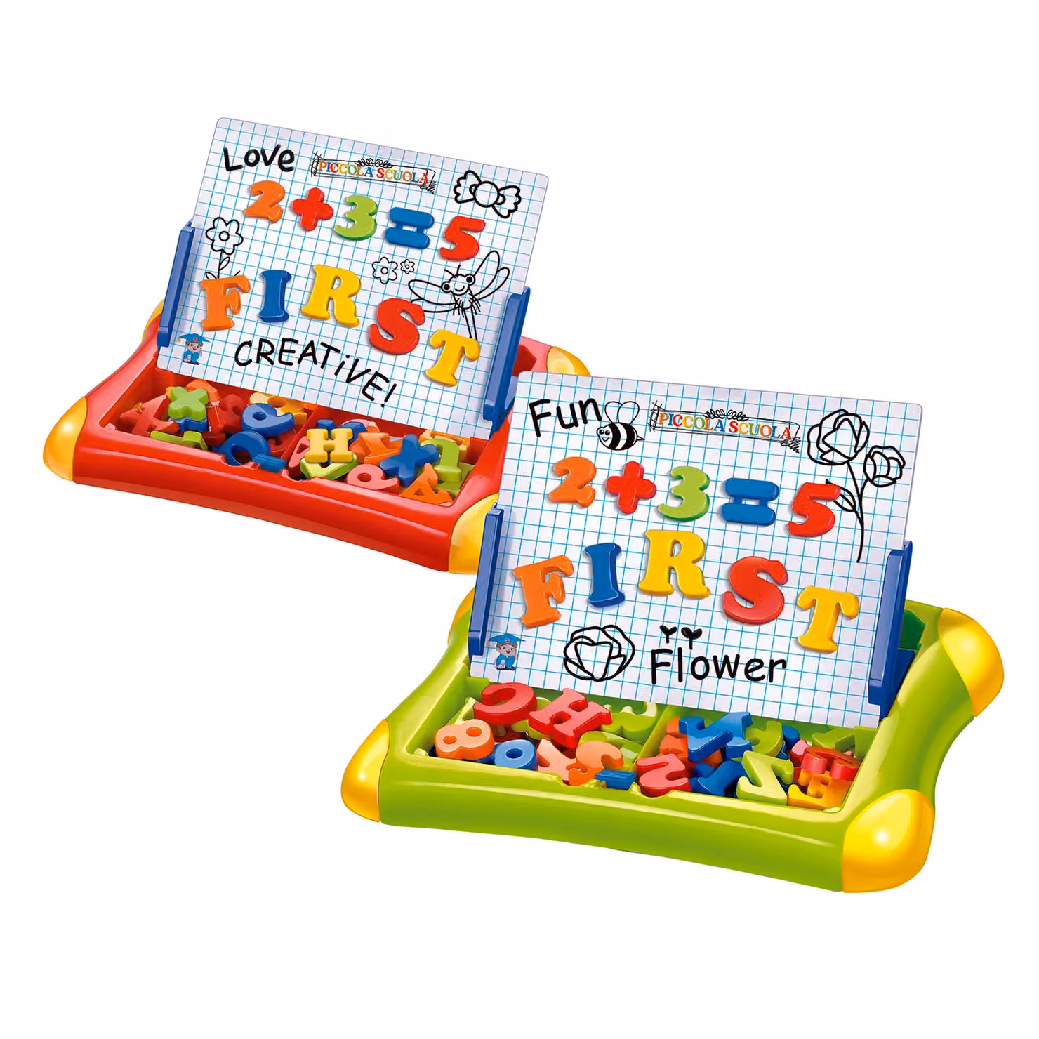 Lavagna magnetica da disegno 2 in 1 Piccola Scuola TU GIOCHI multicolore con 55 pezzi