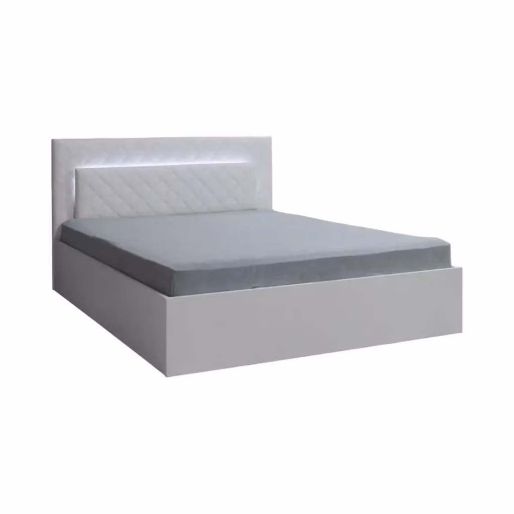 Set letto contenitore PANAREA MEUBLORAMA con illuminazione LED e comodini, Bianco lucido, L/P/H: 160 x 200 x 100 cm – 2