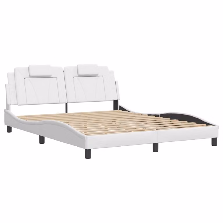 Giroletto Viana senza Materasso Bianco 160x200 cm in Pelle finta