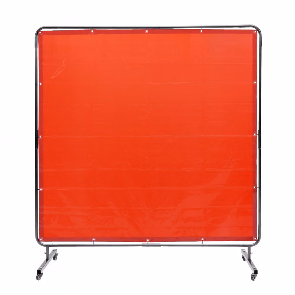 Tenda di protezione per saldatura 1,8 x 1,8 m - Vinile ignifugo - Parete di protezione per saldatura con 4 ruote orientabili - Protezione UV a 6 livelli - Coperta per saldatura - Rosso