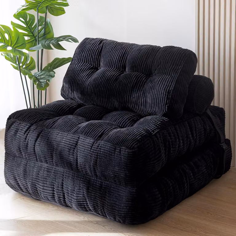 Divano letto pieghevole, poltrona comoda con cuscino e schienale, ideale per il soggiorno e la camera da letto