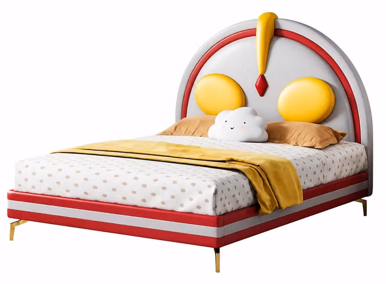 Letto rosso per bambini, letto per adolescenti, in pelle, adatto a bambine e bambini