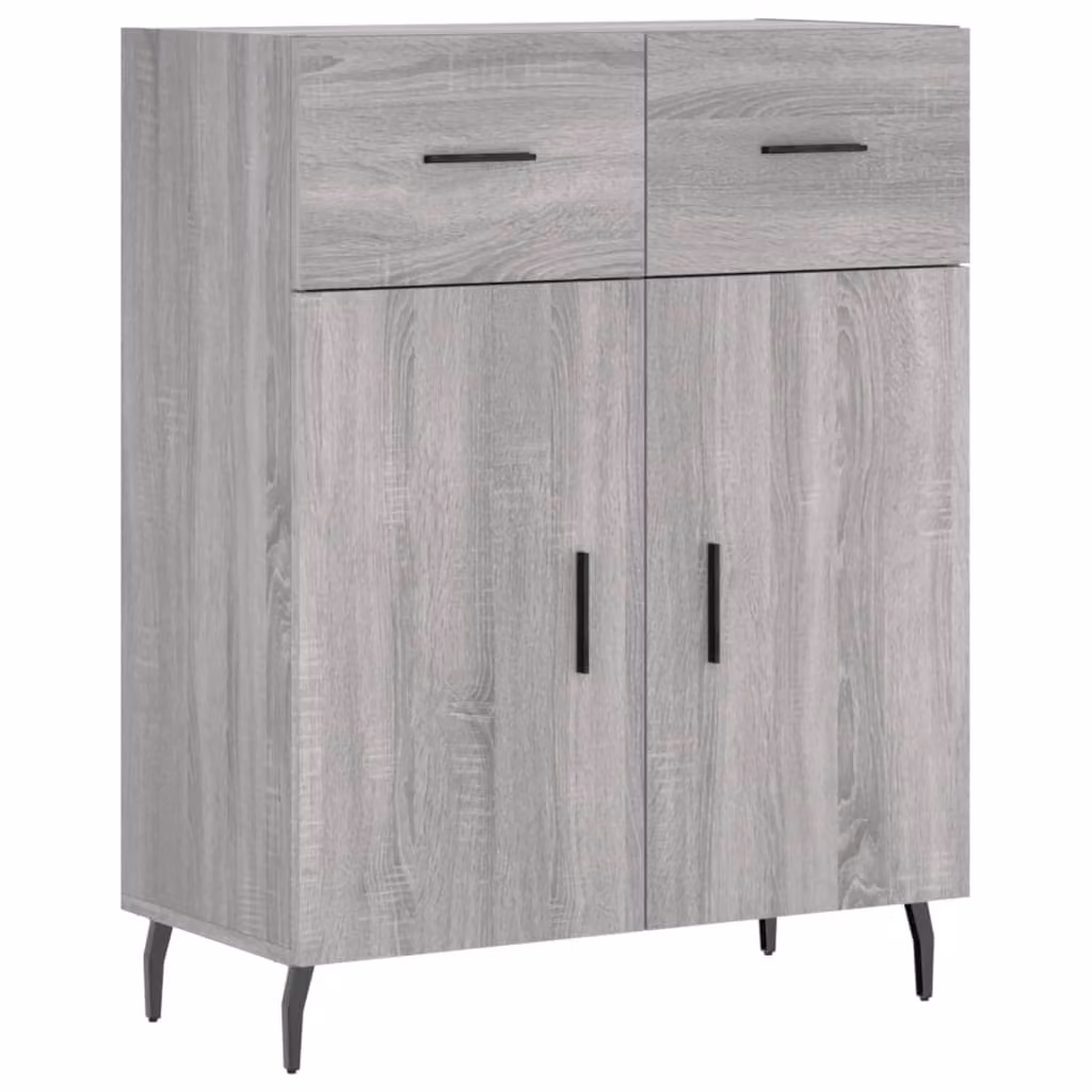 Credenza Grigio Sonoma 69,5x34x90 cm in Legno Multistrato