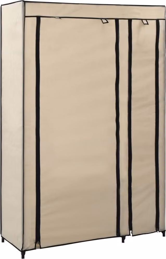 The Living Store armadio pieghevole crema 110x45x175 cm tessuto