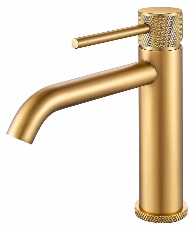 Rubinetto da bagno, miscelatore, finitura dorata, altezza del beccuccio 105 mm