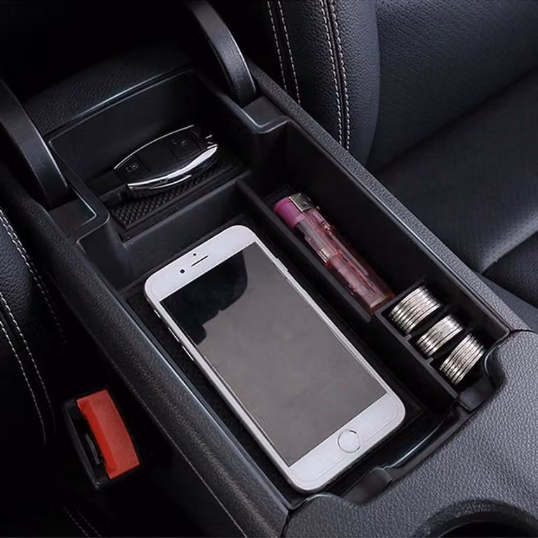 Contenitore portaoggetti per bracciolo, organizer per auto, compatibile con Mercedes Classe A (W176) A260, A200, A180, Classe B (W246) B180, B200, CLA (C117), GLA200, GLA220CDI, GLA250