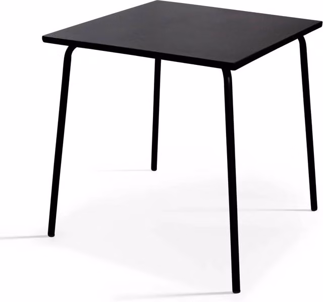 Oviala - Tavolo da giardino quadrato in metallo schwarz 70cm
