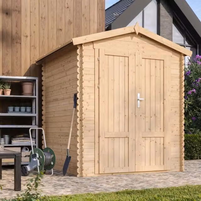 Casetta da Giardino in Legno TIMBELA M320F1 Grigia 2,82 m² – 1