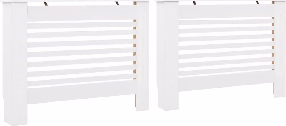 Coperture per Radiatori 2 pz Bianche 112x19x81,5 cm in MDF