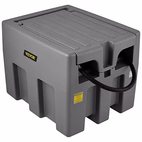 VEVOR Serbatoio per Diesel Portatile Capacità 220 Litri, Serbatoio per Carburante con Pompa di Trasferimento Elettrica da 12 V Potenza 140W, Stoccaggio per Carburante, Grigio