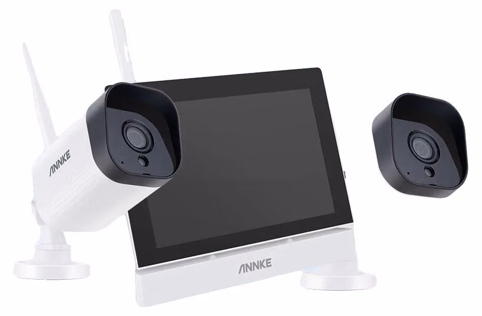 Sistema di telecamere di sicurezza wireless, monitor da 7 pollici, risoluzione di 3 MP, ingresso video a 4 canali, visione notturna fino a 30 metri, funzione di intercom