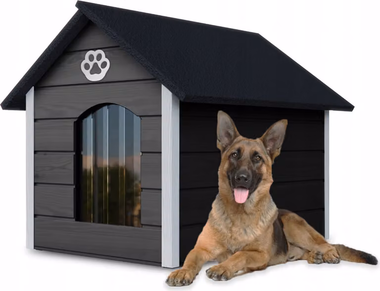 Cuccia per cani all'aperto casa per cani grotta per cani casa invernale resistente alle intemperie 104x74x90; nero