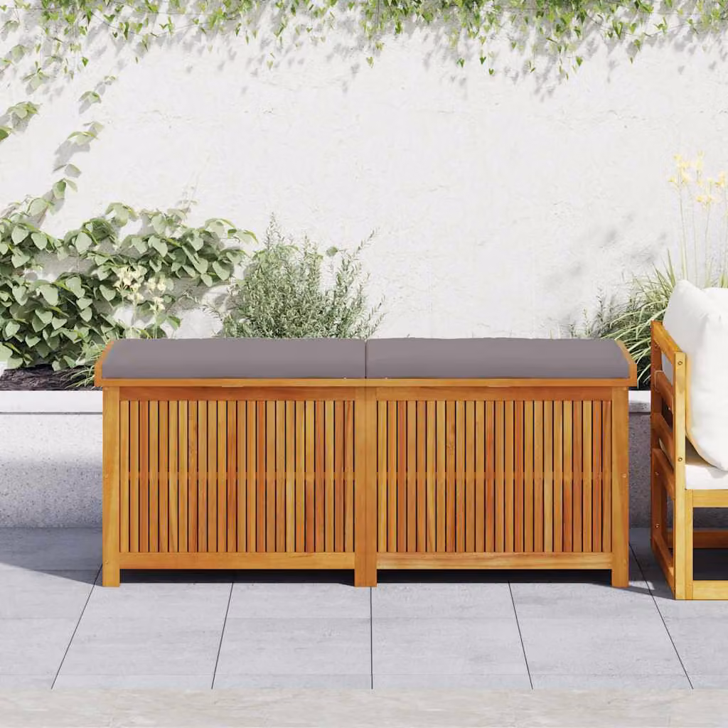 Scatola per cuscini da esterno vidaXL in legno di acacia oliato, L 150 cm x P 50 cm x H 60,5 cm
