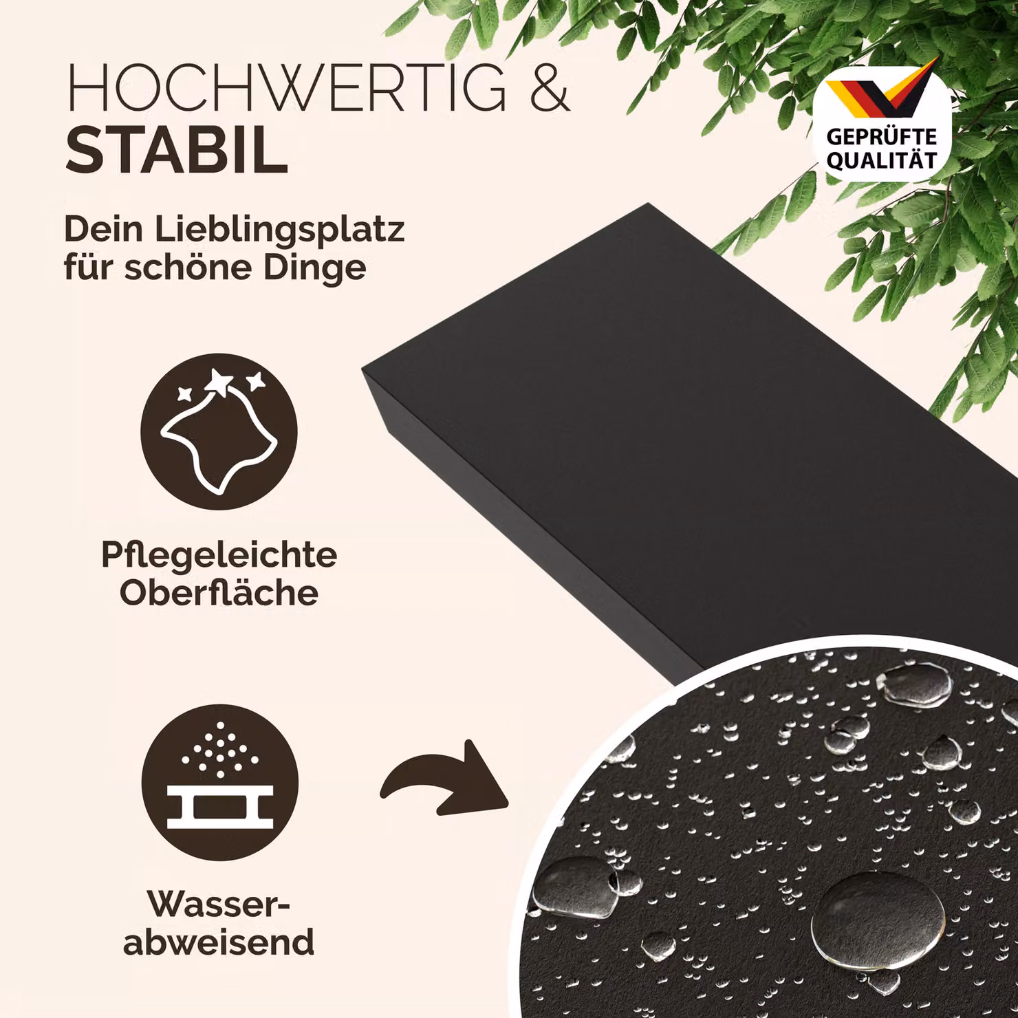 Set di 3 Scaffali Galleggianti a Muro Casaria® Nero Opaco con Staffe – 4