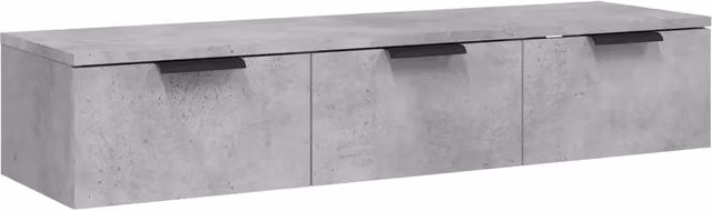 Elegante pensile di design 102 x 30 x 20 cm ampio spazio contenitivo decorativo in legno composito grigio cemento 02_0048006