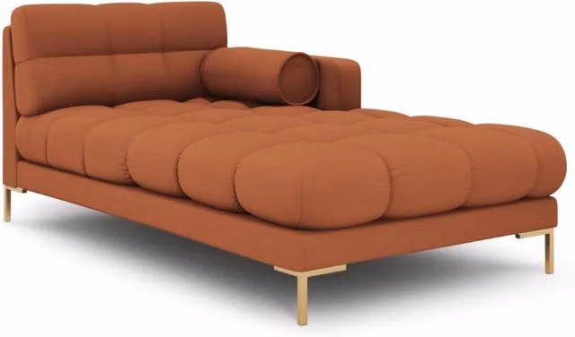Chaise longue destra Bali di Cosmopolitan Design in tessuto strutturato arancione L/P/H: 164 x 102 x 75 cm – 1