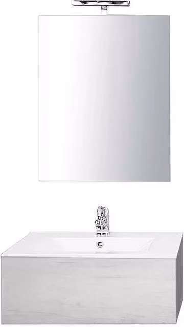 Composizione bagno sospesa da 70 cm serie unika olmo bianco