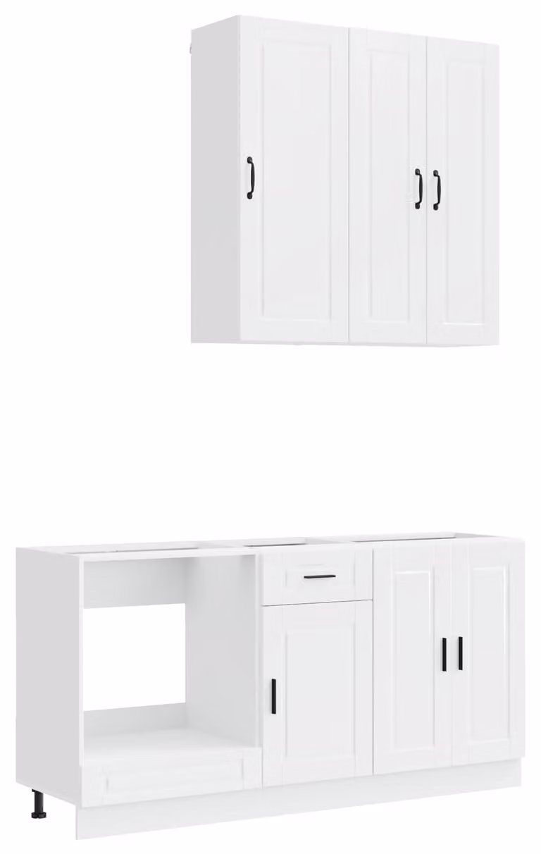 Set di accessori per cucina PORTO, 5 pezzi, bianco lucido