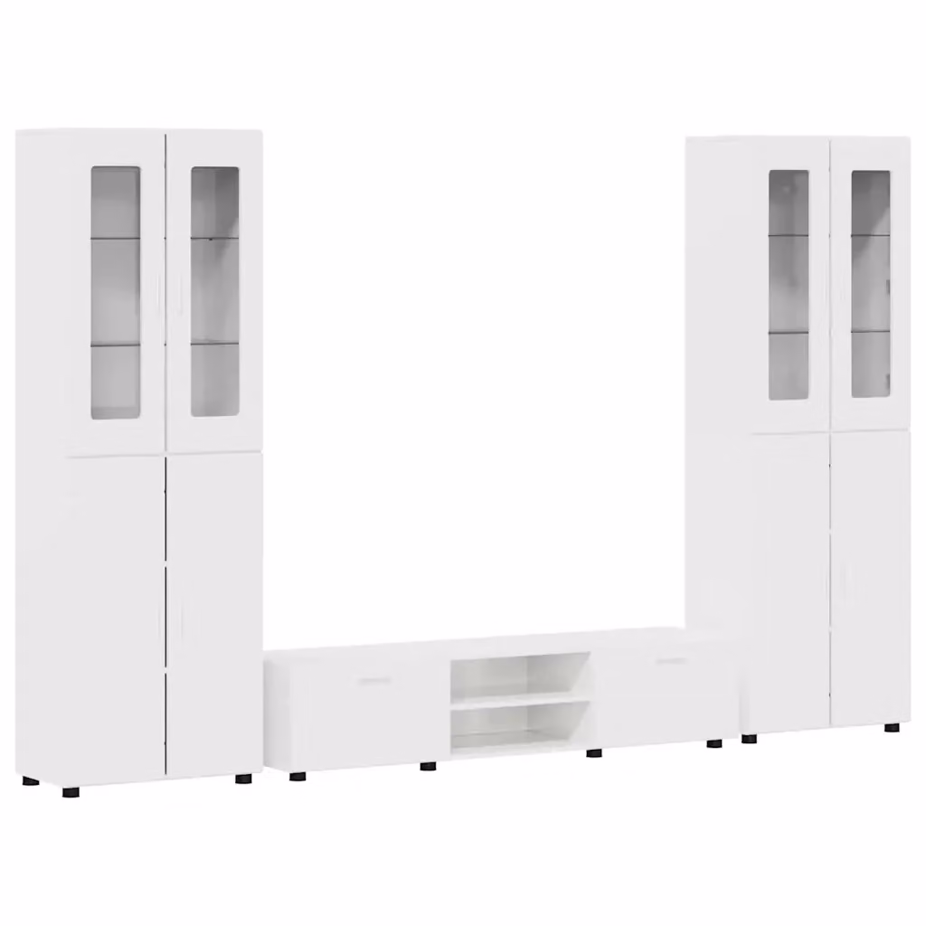 Set mobile TV moderno vidaXL FLORIN in 3 pezzi Bianco Lucido con legno MDF L/P/H: 150 x 39 x 30 cm – 2