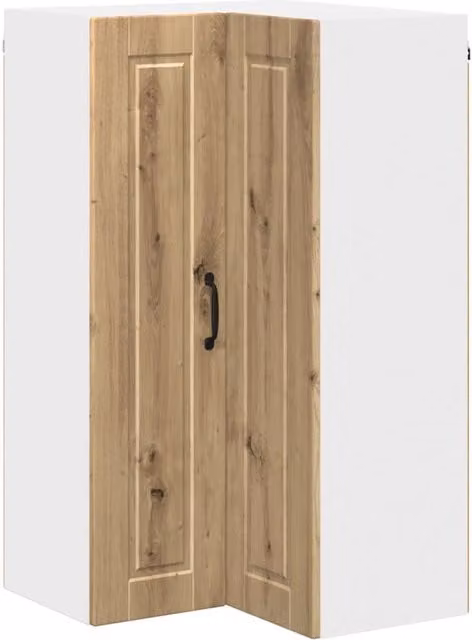 Armadio da cucina a parete moderno con 3 ripiani 57 x 57 x 100 cm in legno multistrato rovere artigianale 02_0054511