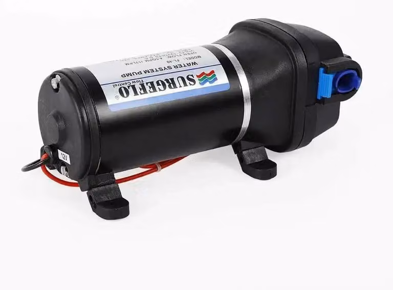 Pompa dell'acqua, 12V DC, 40 PSI, EU, 12V, nero