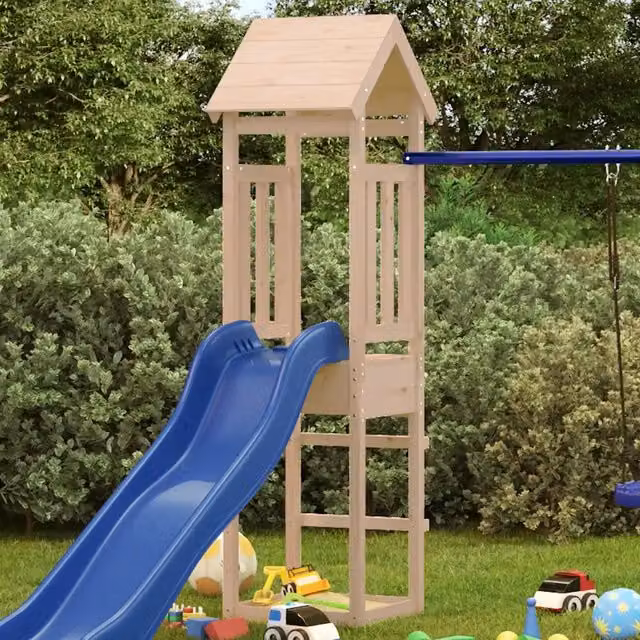 Torre da gioco vidaXL multicolore con scivolo e altalena in legno L: 52,5 cm, P: 46,5 cm, H: 206,5 cm