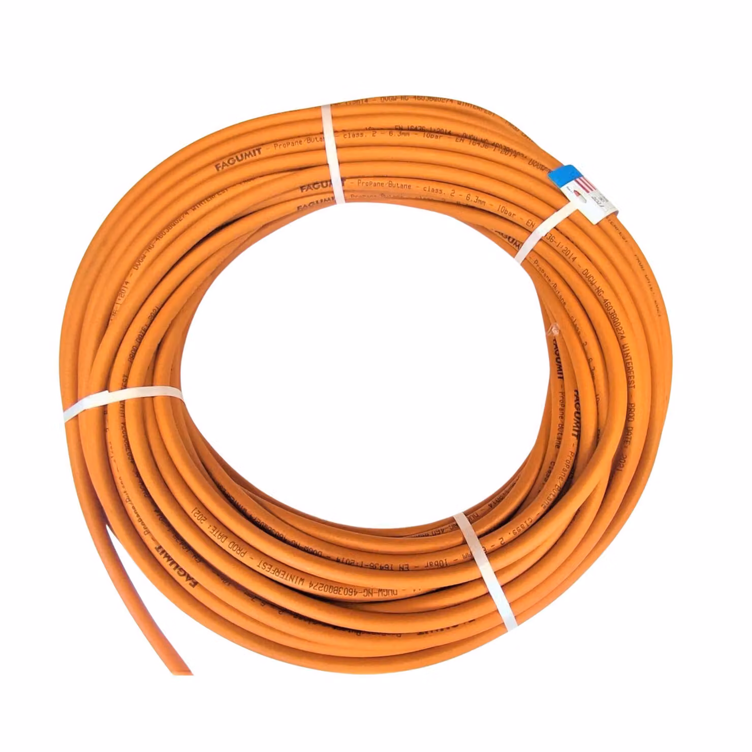 Zatechs Tubo gas propano butano (molto flessibile) 3m 20 bar Ø6,3mm (Ø16mm esterno) -30°C Tubo gas a bobina intera per barbecue a gas e stufe da campeggio