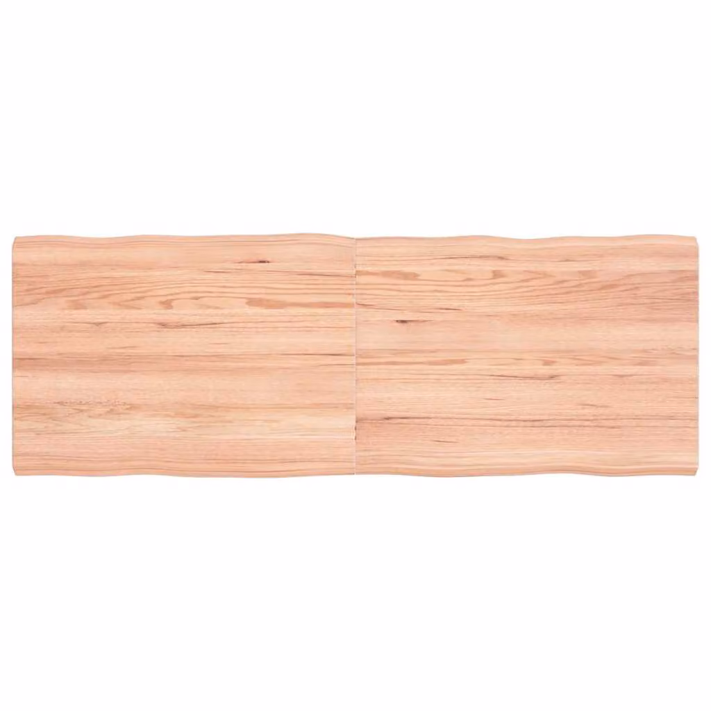 Piano Tavolo in Rovere con Bordo Naturale vidaXL, Marrone, L: 140 cm, P: 50 cm, H: 2,8-4 cm