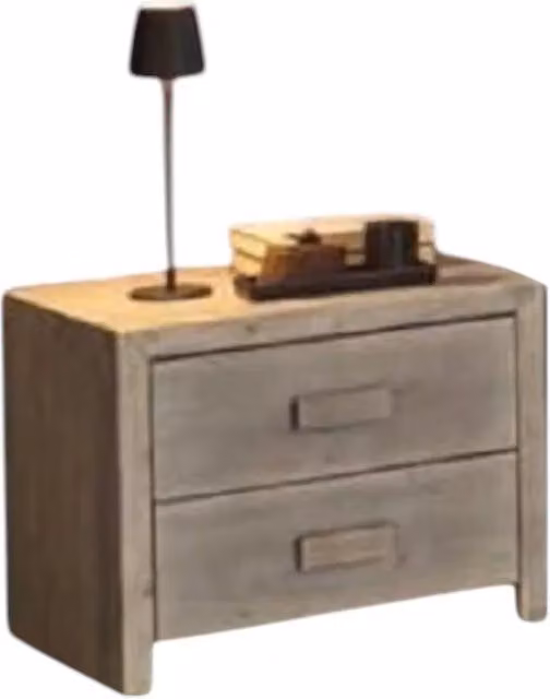 Comodino Cortina con 2 cassetti soft close in legno di abete grigio Mobili 2G L/P/H: 55 x 40 x 45 cm – 3