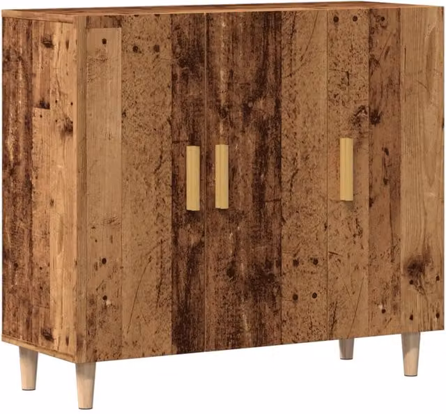 Buffet credenza con cassettiera in legno ingegnerizzato marrone per cucina e soggiorno L: 90 cm, P: 34 cm, H: 80 cm