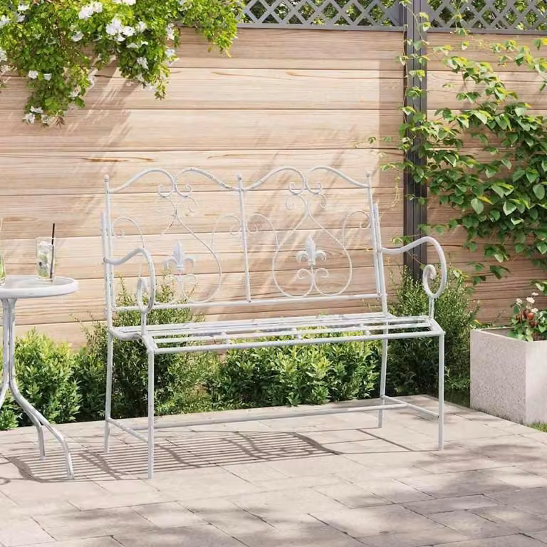 Panca da giardino in acciaio per uso esterno
