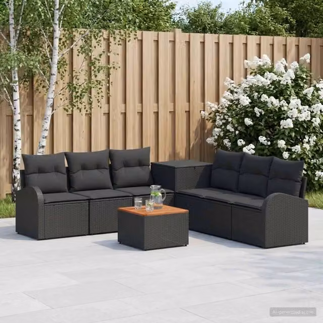 Set di divani 8 pz Nero 55 x 55 x 37 cm 3448104