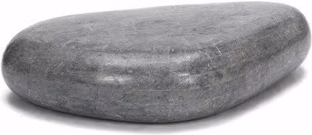 Tavolino Sasso Big Stones in pietra naturale grigia, L: 123 cm, P: 74 cm, H: 27 cm