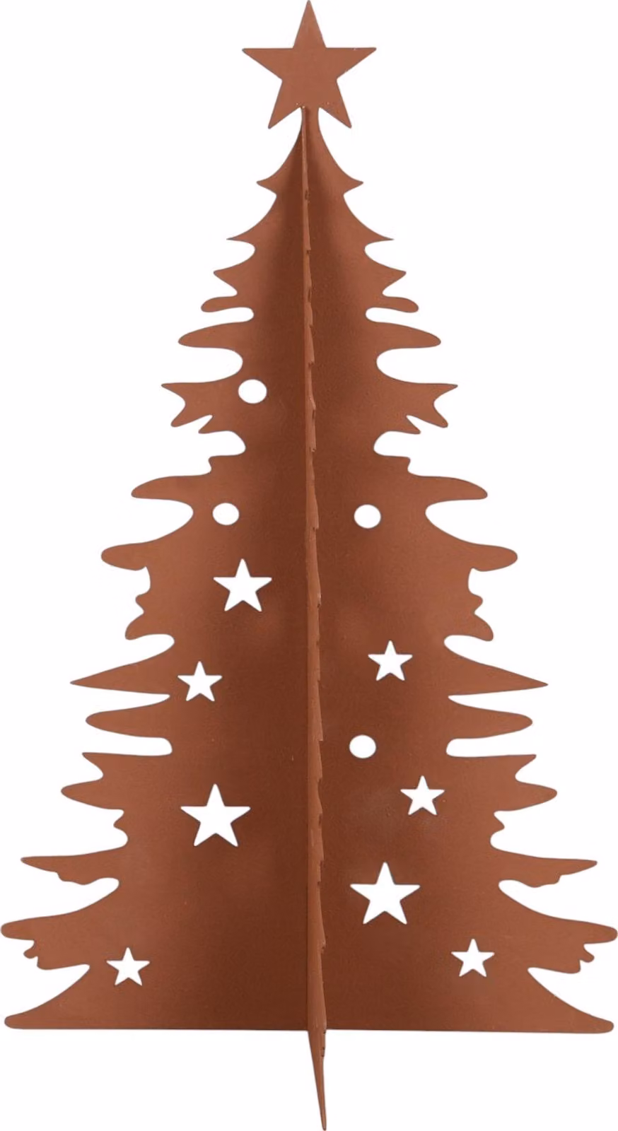 Espositore UNUS a forma di albero di Natale color ruggine