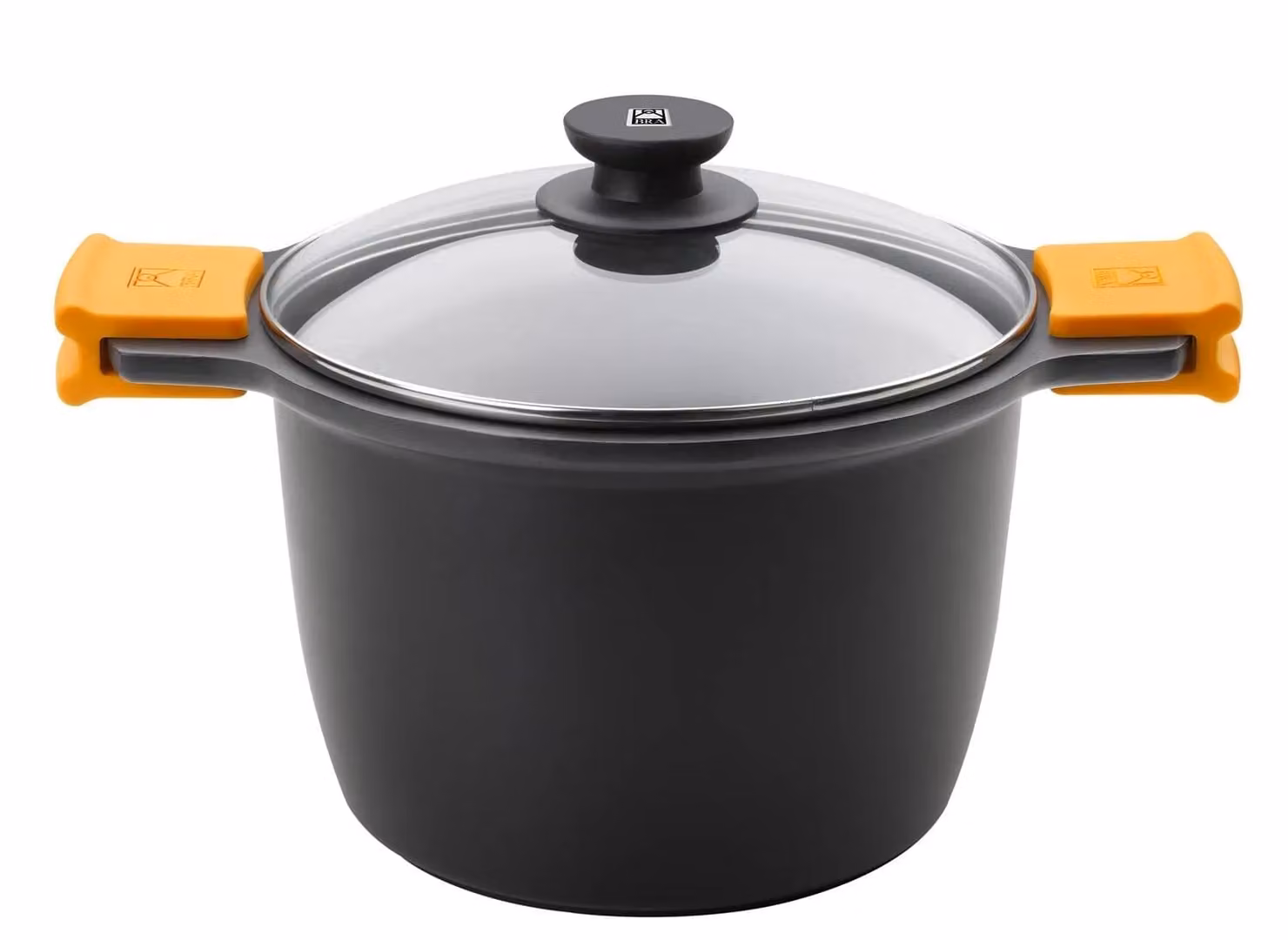 Pentola in alluminio antiaderente per induzione con maniglie e coperchio, diam. 20cm